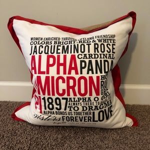 AOII Burlap back pillow